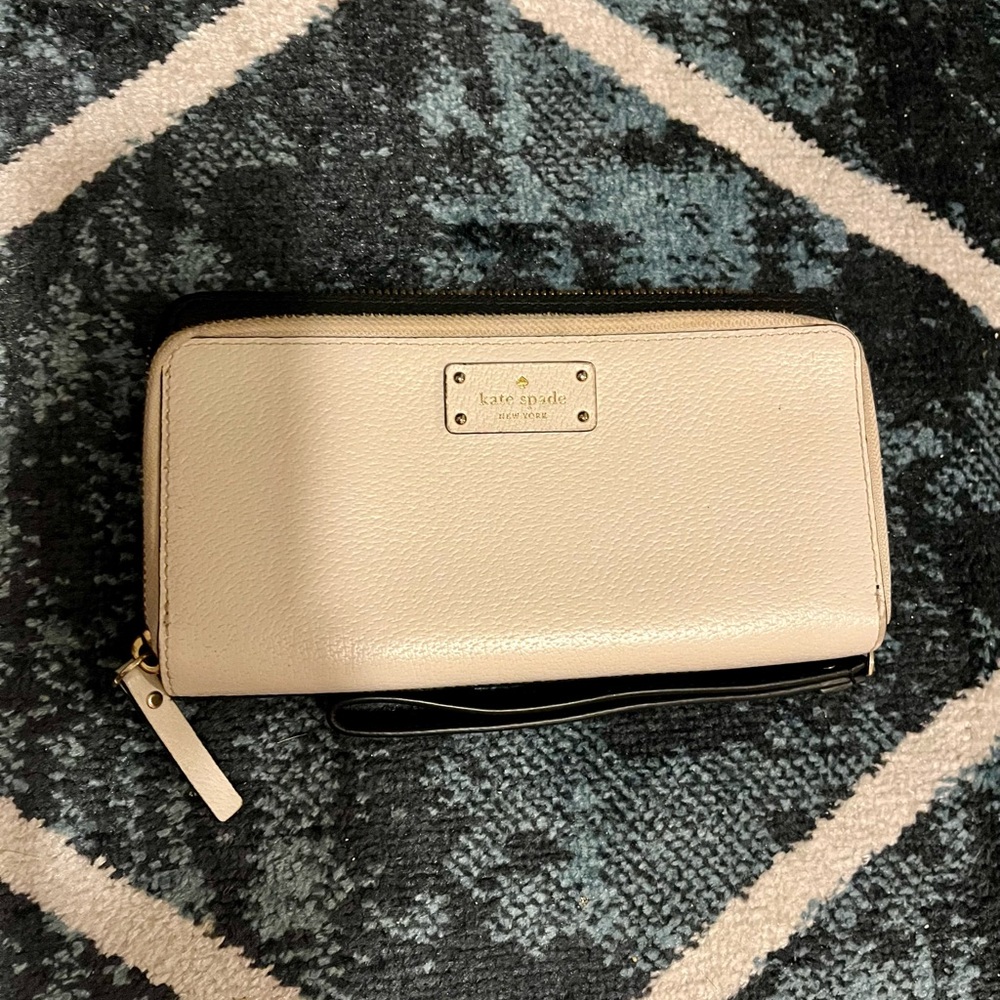 Kate Spade Beige Zip-Around Wallet
